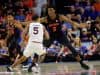 University of Florida freshman forward Omar Payne plays defense in a 69-47 win over No. 4 Auburn- Florida Gators basketball- 1280x853