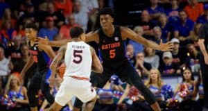 University of Florida freshman forward Omar Payne plays defense in a 69-47 win over No. 4 Auburn- Florida Gators basketball- 1280x853