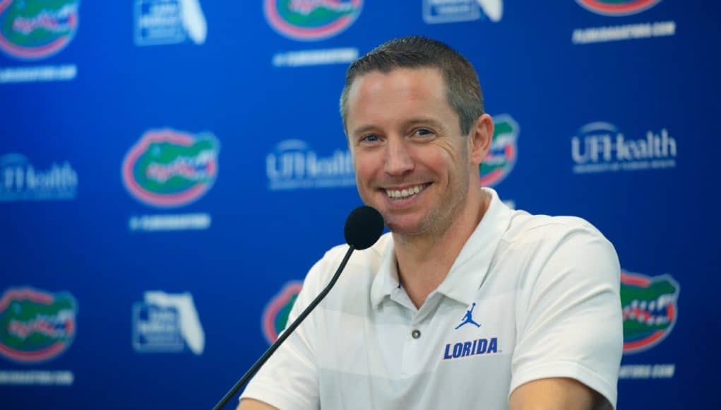 University of Florida head basketball coach Mike White at Florida Gators Basketball media day in 2018- Florida Gators football- 1280x853