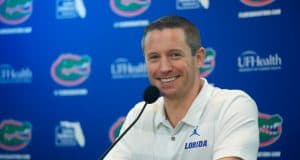 University of Florida head basketball coach Mike White at Florida Gators Basketball media day in 2018- Florida Gators football- 1280x853