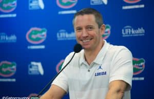 University of Florida head basketball coach Mike White at Florida Gators Basketball media day in 2018- Florida Gators football- 1280x853