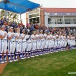 Florida Gators Softball lines before their game against Team USA- 1280x852