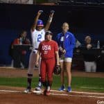 Florida Gators utility player Cheyenne Lindsey gets a hit against Team USA- 1280x855