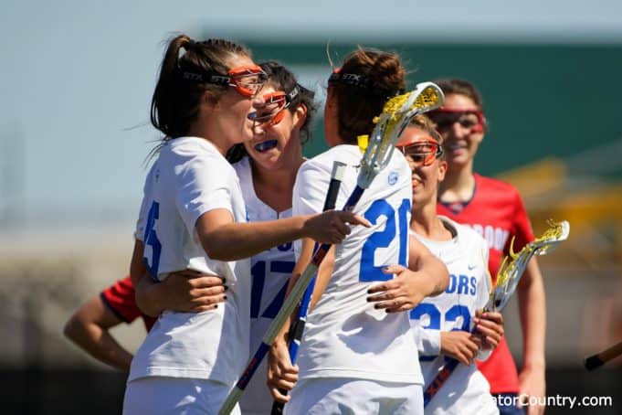 Florida Gators womens lacrosse attacker Grace Haus scores against Stony Brook- 1280x853
