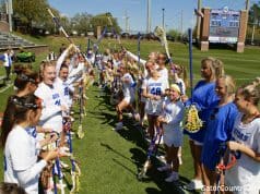 Florida Gators womens lacrosse before the Stony Brooke game in 2020- 1280x853