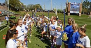 Florida Gators womens lacrosse before the Stony Brooke game in 2020- 1280x853