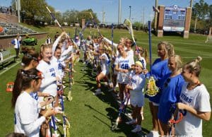 Florida Gators womens lacrosse before the Stony Brooke game in 2020- 1280x853