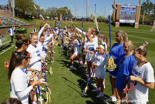 Florida Gators womens lacrosse before the Stony Brooke game in 2020- 1280x853