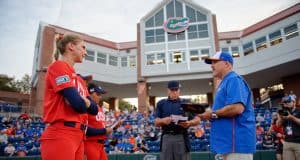Photo Gallery: Florida Gators softball versus Team USA Former Florida Gators catcher Aubree Munro and Tim Walton before Team USA vs Florida- 1280x852