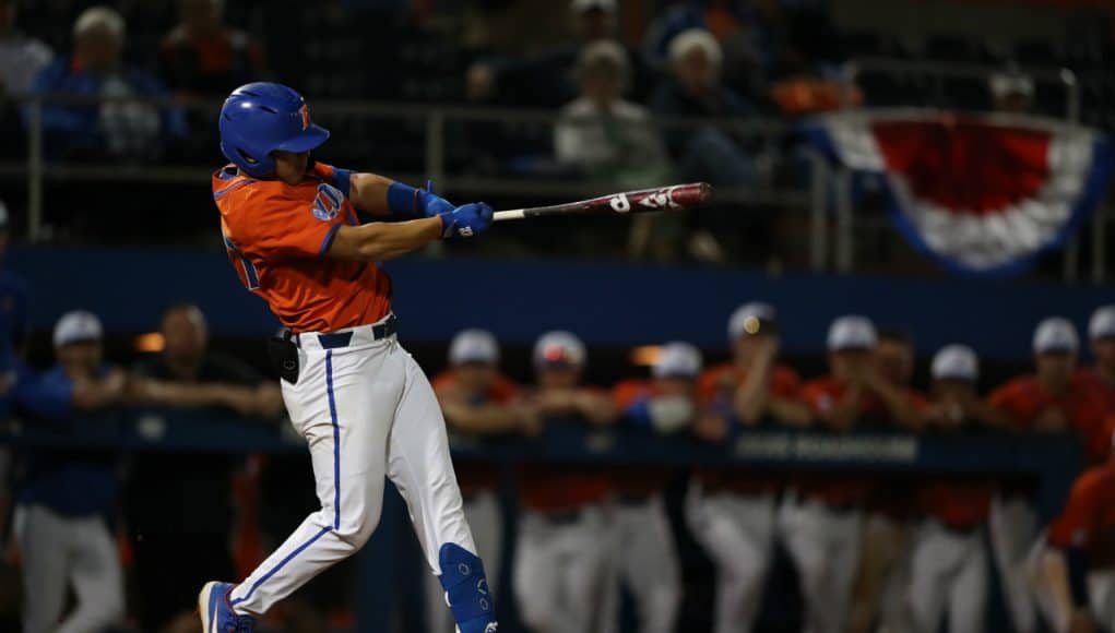 University of Florida freshman infielder Isaac Nunez singles in the bottom of the tenth to beat Jacksonville- Florida Gators baseball- 120x853