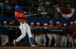 University of Florida freshman infielder Isaac Nunez singles in the bottom of the tenth to beat Jacksonville- Florida Gators baseball- 120x853