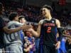 University of Florida guard Andrew Nembhard celebrates the Florida Gators win over No. 5 Auburn- Florida Gators basketball- 1280x852