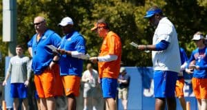University of Florida head coach Dan Mullen and assistant coaches run the Florida Gators through spring practice- Florida Gators football- 1280x853