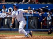 University of Florida outfielder Jacob Young swings away in a SEC game against Kentucky- Florida Gators baseball- 1280x853