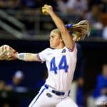 Florida Gators softball pitcher Rylee Trlicek pitches in 2020- 1280x853