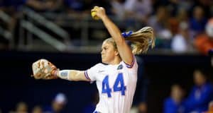 Florida Gators softball pitcher Rylee Trlicek pitches in 2020- 1280x853