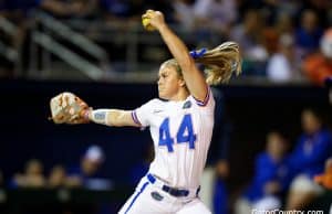 Florida Gators softball pitcher Rylee Trlicek pitches in 2020- 1280x853