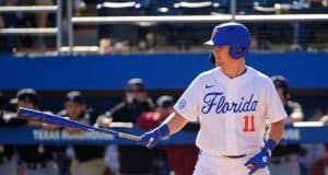 University of Florida catcher Nathan Hickey gets ready to hit during a 7-1 win over Troy- Florida Gators baseball- 1280x853