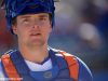 University of Florida catcher Nathan Hickey walks off the field after the Florida Gators 7-3 win over Troy- Florida Gators baseball- 1280x853