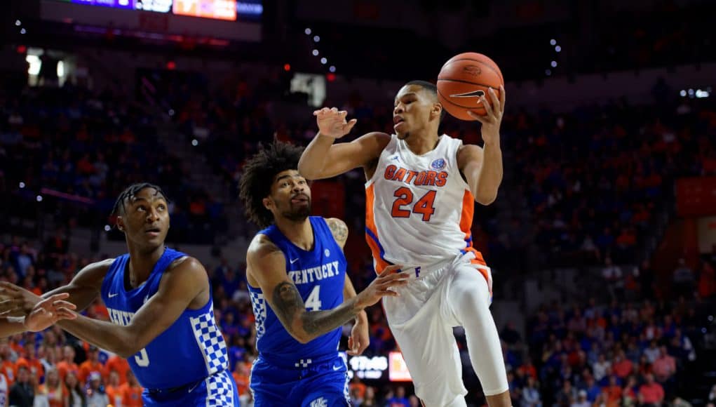 University of Florida center Kerry Blackshear goes up for a layup in his final home game with the Florida Gators- Florida Gators basketball- 1280x853