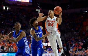 University of Florida center Kerry Blackshear goes up for a layup in his final home game with the Florida Gators- Florida Gators basketball- 1280x853
