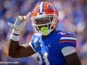 University of Florida defensive back Trey Dean looks to the sideline during the Florida Gators game against Tennessee in 2019- Florida Gators football- 1280x853