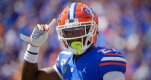 University of Florida defensive back Trey Dean looks to the sideline during the Florida Gators game against Tennessee in 2019- Florida Gators football- 1280x853
