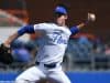 University of Florida freshman Hunter Barco pitching against Troy- Florida Gators baseball- 1280x851