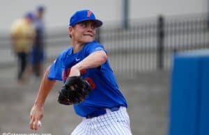 University of Florida pitcher Jack Leftwich deals against the Miami Hurricanes- Florida Gators baseball- 1280x853