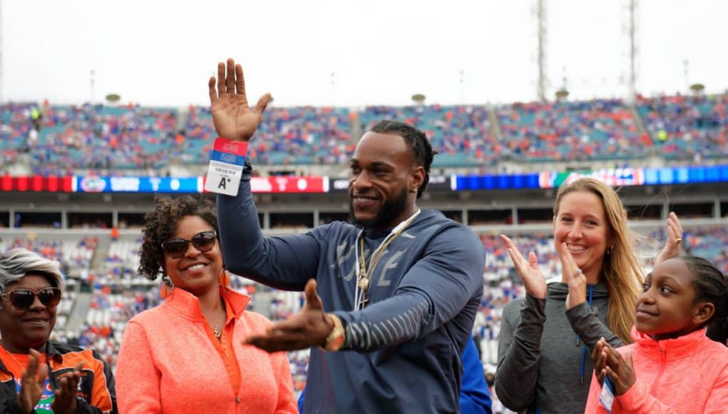 Former University of Florida receiver Percy Harvin is inducted into the Florida-Georgia Hall of Fame in 2018- Florida Gators football- 1280x852