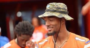 University of Florida cornerback C.J. Henderson on the field before the Florida Gators game against the Towson Tigers- Florida Gators football- 1280x852