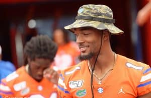 University of Florida cornerback C.J. Henderson on the field before the Florida Gators game against the Towson Tigers- Florida Gators football- 1280x852