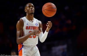 University of Florida freshman guard Scottie Lewis shooting free throws against Kentucky in 2020- Florida Gators basketball- 1280x853