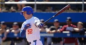 University of Florida senior Kirby McMullen swings in a win over the Troy Trojans- Florida Gators baseball- 1280x853