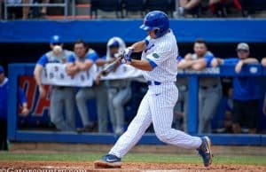 Florida Gators outfielder Austin Langworthy hits a 2-run triple against the Kentucky Wildcats- Florida Gators baseball- 1280x853