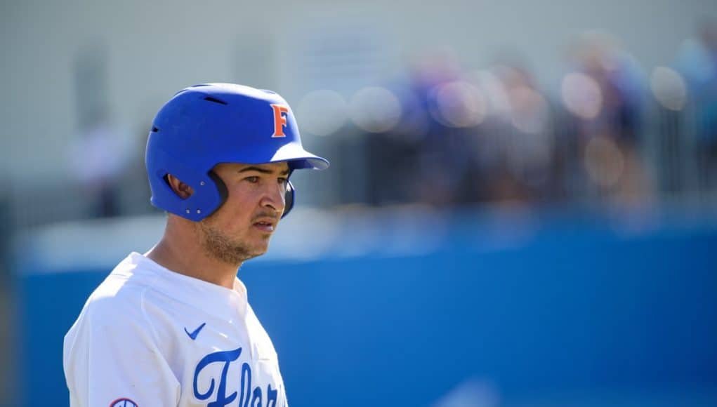 University of Florida outfielder Austin Langworthy during the Florida Gators weekend sweep of Troy- Florida Gators baseball- 1280x853