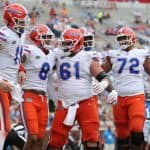 Brett Heggie and Trevon Grimes celebrate against Ole Miss- 1198x820