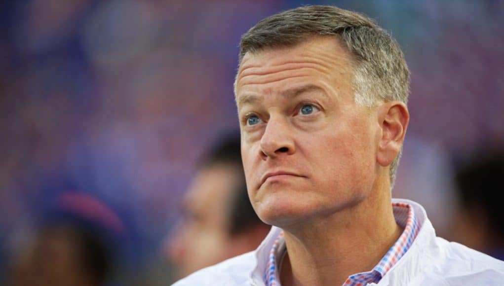 University of Florida Athletic Director Scott Stricklin watches the Florida Gators game against Georgia from the sideline- Florida Gators football- 1280x853