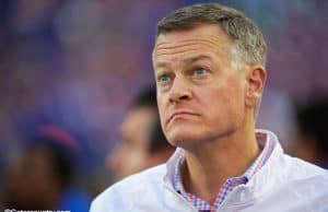 University of Florida Athletic Director Scott Stricklin watches the Florida Gators game against Georgia from the sideline- Florida Gators football- 1280x853