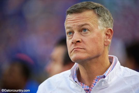 University of Florida Athletic Director Scott Stricklin watches the Florida Gators game against Georgia from the sideline- Florida Gators football- 1280x853