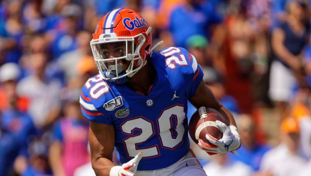 University of Florida running back carries the ball in a win over the Tennessee Volunteers- Florida Gators football-1280x853