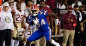 University of Florida tight end Kyle Pitts runs after the catch in the Florida Gators 2019 win over Florida State- Florida Gators football- 1280x853
