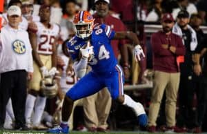 University of Florida tight end Kyle Pitts runs after the catch in the Florida Gators 2019 win over Florida State- Florida Gators football- 1280x853