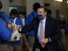 Dan Mullen greets the Gator as they enter Kyle Field- 1218x800