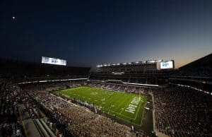 Kyle Field under the lights as the Texas A&M Aggies host the Vanderbilt Commodores to start the 2020 football season - Texas A&M photo - 1280x853