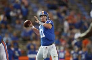 Kyle Trask throws against Missouri- 1280x1004