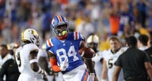 Tight end Kyle Pitts catches a pass against Missouri- 1082x820