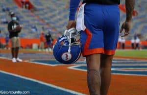 Trevon Grimes walks out on to Florida Field before the Florida Gators game against the Missouri Tigers- Florida Gators Football- 1280x779