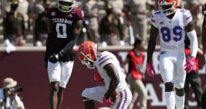 University of Florida running back Nay’Quan Wright celebrates with a prayer after scoring a touchdown against Texas A&M- Florida Gators Football- 1280x917