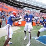 Kadarius Toney celebrates with Rick Wells against Kentucky-1144x700
